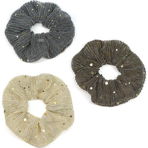 2pcs/Bag Women Vintage Hair Scrunchie Dot Hair Rope Girls Elastic Hair Band Ponytail Holder Striped Rubber Band Hair Accessories