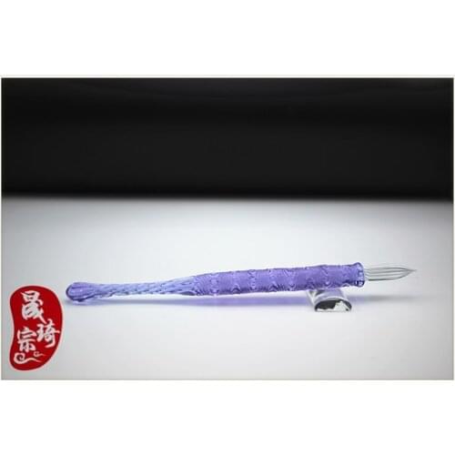2021 New Style Creative Glass Dip Pen With Glass Pen Holder Vintage Handmade Glass Signatures Pen Set