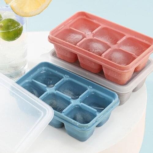 6 Large Ice Cubes Silicone Block Maker To Form A Cake Pudding Chocolate Mold Is Easy To Remove The Ice Tray Is Not Easy To Fade