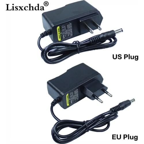 AC100V-240V power Adapter Converter to DC 12V 1A Power Supply EU/US Plug DC 5.5mm x 2.1mm for 3528 led tape Free shipping