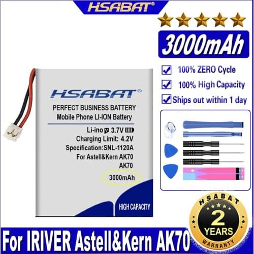 HSABAT AK70 3000mAh Battery for IRIVER Astell & Kern AK70 & Mark II Player Batteries