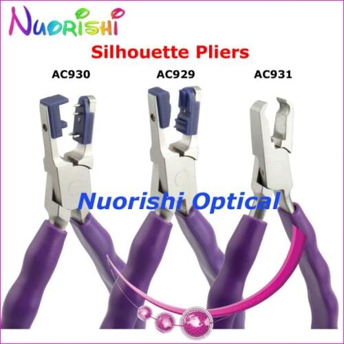 Free shipping top quality anti-slip rubber handle eyeglass silhouette plier rimless frame plier AC929 AC930 AC931