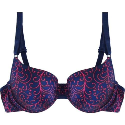 Free Shipping Women bra Demi Plunge Print bras Comfortable Push Up Women High Quality Size 32B-34B-36B-38B NO.2028