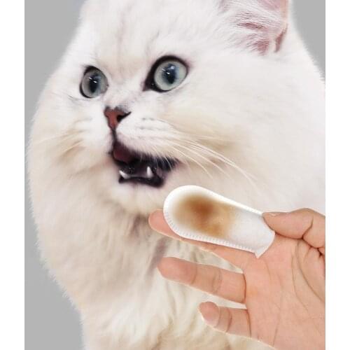 50Pcs/Box Cleaning cat teeth Cats fresh breath wet wipes Dog Puppy Dental Oral Teeth Cleaning Care Wet Wipe Pet accessories new