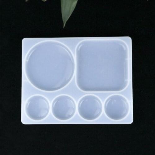 Color Palette Flat Sqaure Round Silicone Epoxy Resin Mold for diy Jewelry Making Mould Tools