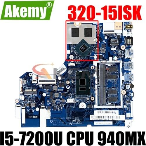 DG421 DG521 DG721 NM-B242 5B20N98493 For Lenovo 520-15IKB 320-15ISK laptop motherboard SR342 I5-7200U CPU 940MX GPU
