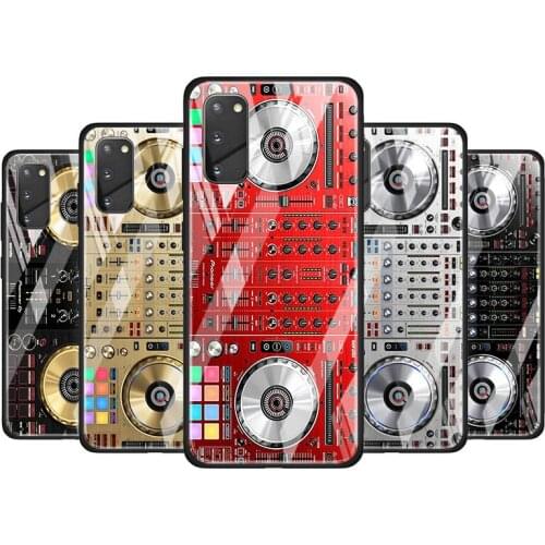 DJ Music Retro for Samsung Galaxy S20 FE Ultra Note 20 S10 Lite S9 S8 Plus Luxury Tempered Glass Phone Case Cover