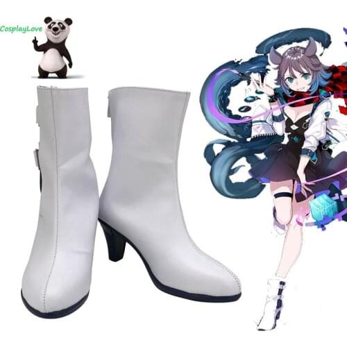 CosplayLove Arknights Deepcolor White Cosplay Shoes Cosplay Long Boots Leather Custom Made