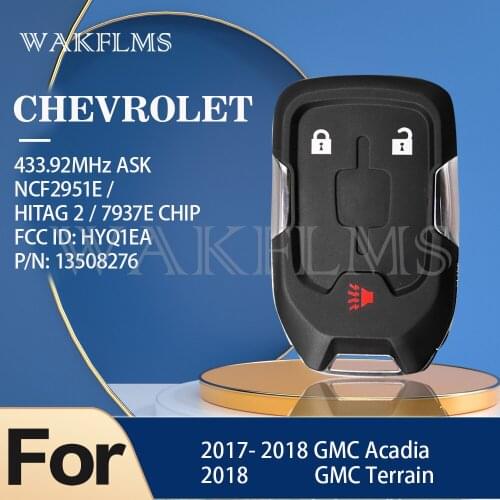 For GMC Terrain 2017 2018 2019 Acadia Without keyless Smart Car Key 433.92MHz NCF2951E Chip HYQ1AE P/N:13508276