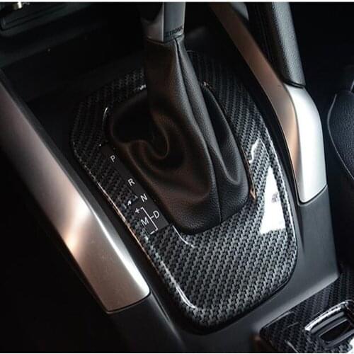 For Renault Kadjar 2016 2017 2018 2019 Carbon Fiber Car Gear Shift Cover Trim Panel Frame Sticker Interior Styling Accessories