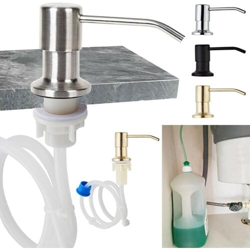 Stainless steel sink soap dispenser pump head extension Tube Kit silicone tube bathroom hand washing cleaning soap dispenser