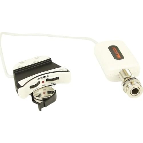 DOUBLE Ukulele Pickups Single Dual Channel Active Non-Directional Microphone Built-In Preamp for Acoustic Small Guitar Pick Up