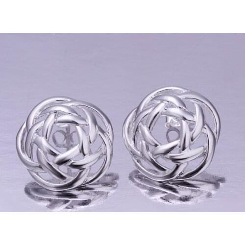 Hot! 925 jewelry silver plated earring ,fashion jewelry For Women, Nets flower earrings /ZSXUIZCG QAIWXGTG