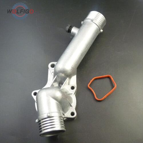 WOLFIGO Front Aluminum Engine Coolant Cooling Thermostat Housing For BMW 528I E39 11531740478 11531021153