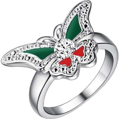 Colorful butterfly Hot silver plated Ring ,fashion jewelry Ring , /AQXYIKJP TRXXZIIV