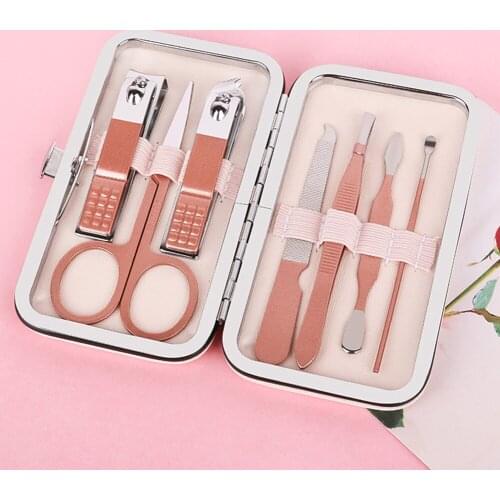 10pcs Manicure Set Stainless Nail Clippers Kit Cuticle Push Nail Cutter Device Scissors Dead Skin Remover Trimmer Pedicure Set