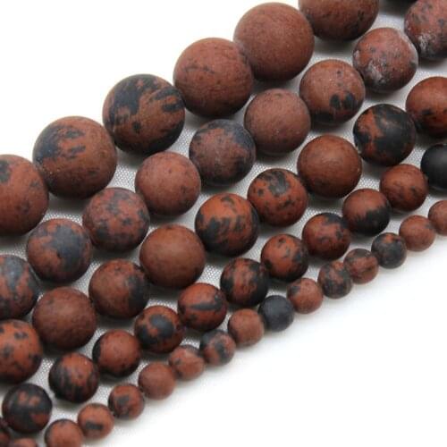 Natural Golden Swan Stone Dull Polish Mahagony Round Loose Beads For Jewelry Making Diy Bracelets Accessories 4/6/8/10/12mm