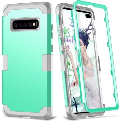 Shockproof Phone Cases for Samsung Galaxy S10 S9 S8 Plus Note 9,PC+TPU 3-Layers Hybrid Full-Body Protect Anti-Knock Phone Shell
