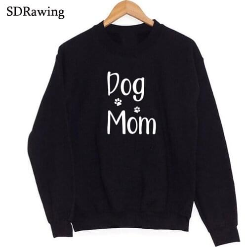 Dog Mom Paw print fur mom dog lover,gift for her, Mom of dogs, fur mama, I love dogs Sweatshirts casual tops Sweatshirts