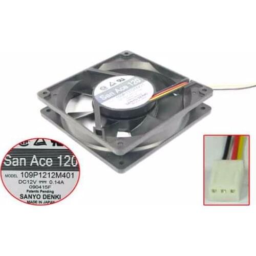 Sanyo Denki 109P1212M401 Server Cooling Fan DC 12V 0.14A 120x120x25mm 3-wire