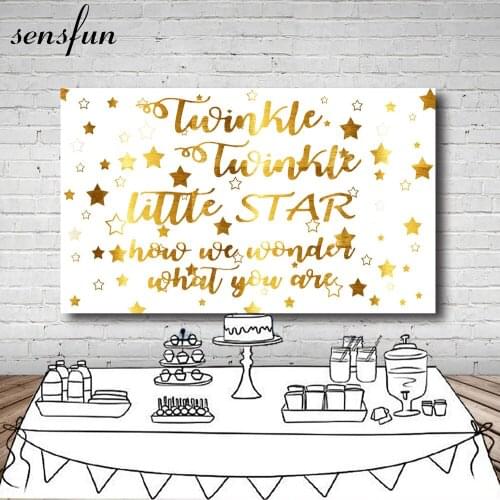 Sensfun Gold Glitter Twinkle Little Star Backdrop For Photo Studio Baby Shower Newborn Children Birthday Party Backgrounds Vinyl