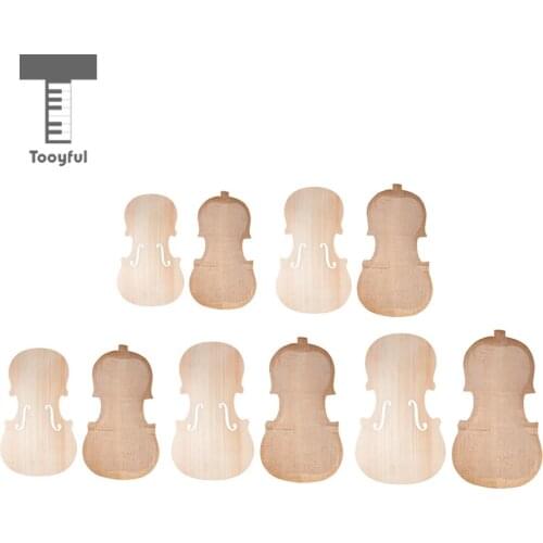 Tooyful 1 Set Unfinished Violins Fiddle Spruce Panel Plate + Maple Backplate DIY Luthier Tools