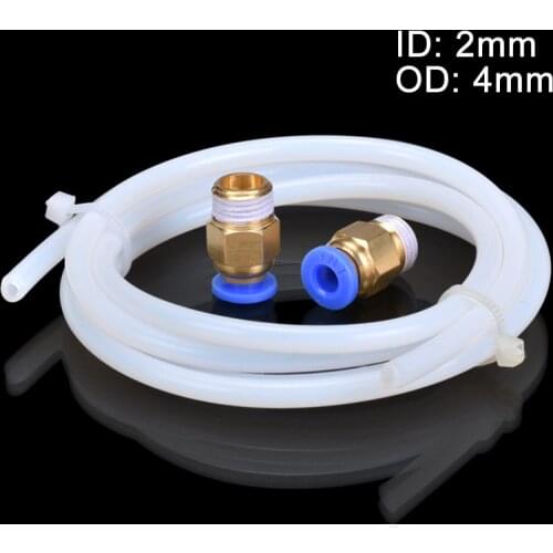 1M PTFE Tube Teflonto PiPe Connectors to J-head hotend Bowden Extruder V5 V6 1.75mm filament ID 2mm OD 4mm 3D Printer Parts