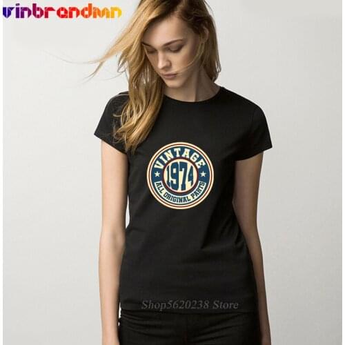 Vintage 1974 T shirt women Retro Born in 1974 T-shirt Female Legendary 1974 Birth Year Tee Mothers day 47th Birthday gift tees