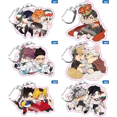 Volleyball Boy Key Chain Ring Anime Haikyuu!! Keyring Cute Cartoon Keychain Sleutelhanger Gift for Friends