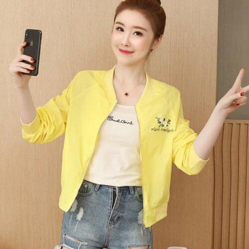 Floral Oversize Sun Protection WomenS Clothes Spring Summer Zipper Baseball Jacket Windbreaker Coat Vetement Femme 2021