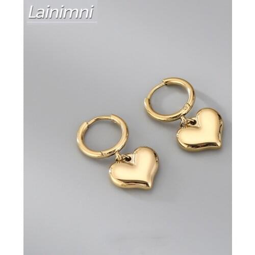 Exquisite Heart Pendant Titanium steel Stud Earrings for Women Femme pendientes Fashion Jewelry Gift 2021 korean fashion