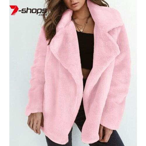 AECU Faux Lambswool Oversized Coat Winter Warm Hairly Tops Autumn Outerwear Female Overcoat Womens Coats Women Clothing