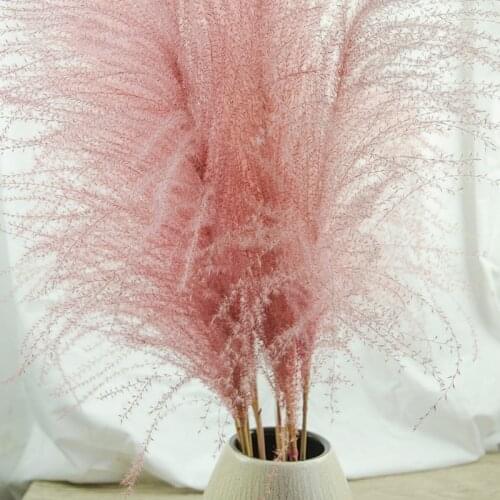 10Pcs/lot Pampas Grass Dried Flower Bouquet Reed Grass Plants Branch Wedding Road Leads Home Decoration Accessories