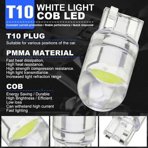 20pcs Car T10 LED COB 6000K White W5W Car Interior Light Dome Lamp Map Bulb 168 194 For Bmw F10 Golf 7 Peugeot 206 Jeep