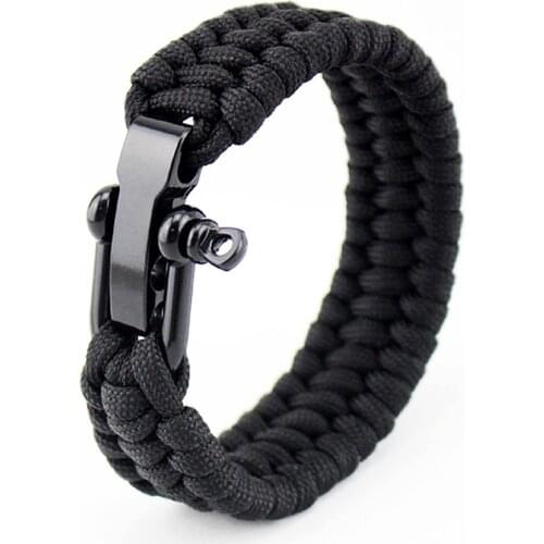 23CM EDC Camping Hiking Emergency Tactical Survival Braided Rescue Umbrella Rope Outdoor Bracelets Parachute Cord Paracord
