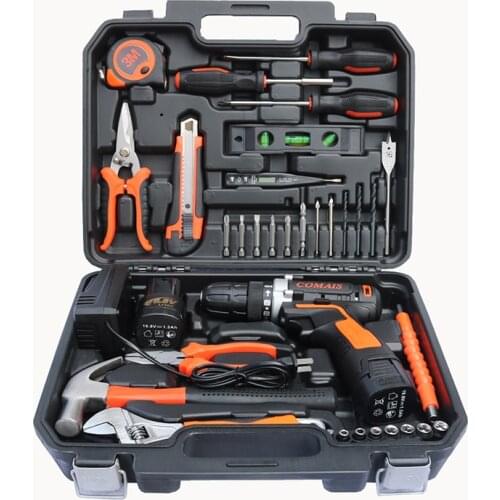 35 pieces lithium battery electric drill power tool kit hardware tool manual tool set