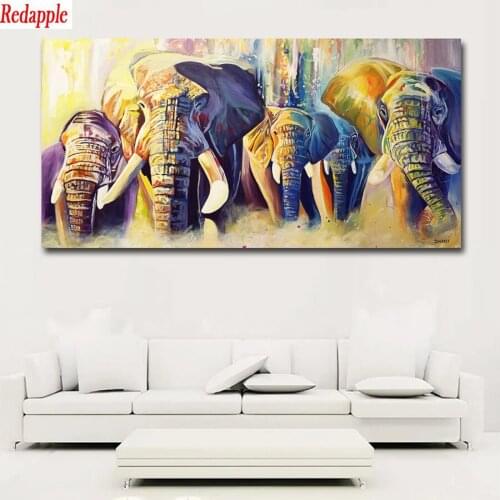 Diamond Painting Abstract animal art, elephant Cross Stitch Diamond Mosaic Picture Of Embroidery crystal Beaded Handicraft