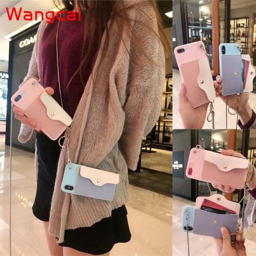 Wallet Card Case For Samsung Galaxy S10E S10 S9 S8 Plus A5 2017 2016 S7 S6 Edge Back Cover with Metal Chain Phone Bag Wallet