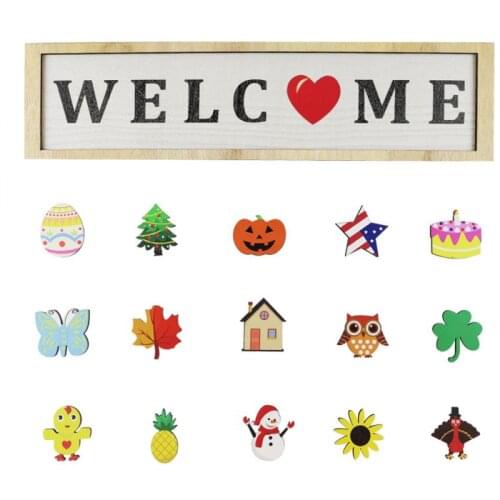 Welcome Signs Home Signs DIY Themes Decorative Wood Wall Plaque Home Decor Wooden Hanging Signs Doorway Decoration 15Accessories