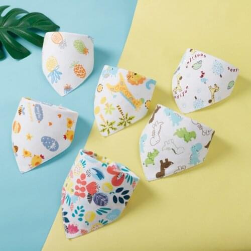 Baby Bibs Cotton Baby Feeding Apron Triangle Cute Baby Bibs Girls Boys Cartoon Feeding Scarf Bib Collar Bib Burp Cloth