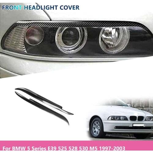 For BMW 5 Series E39 525 528 530 M5 1997~2003 Eyelid Molding Trim Cover Car Front Headlight Cover Eyebrows Eyelid Trim Sticker