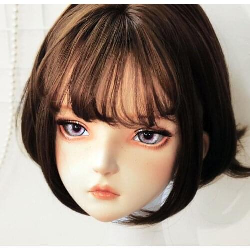 DOLLKII-S11) Quality Handmade Female Girl Resin Half Head Cosplay Japanese Role Play BJD Kigurumi Mask Crossdresser Doll Mask