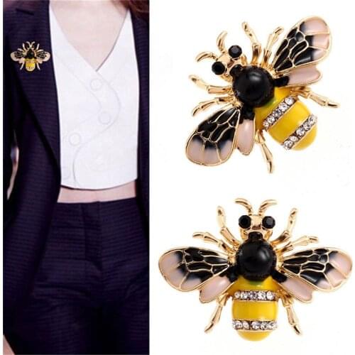 Enamel Bee Brooches Unisex Insect Brooch Pin Women and Men Jewelry Cute Small Badges Fashion Jewelry Wholesale