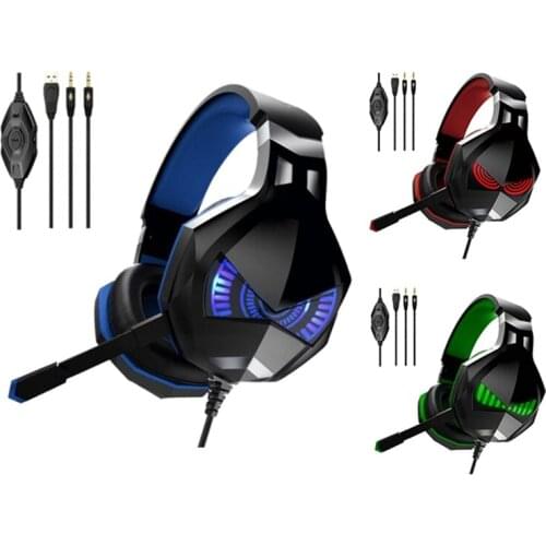 Gaming Headset Headphones for Ps4 Ps5 One Controller Noise Isolating over Ear Headphones with Mic Led Light