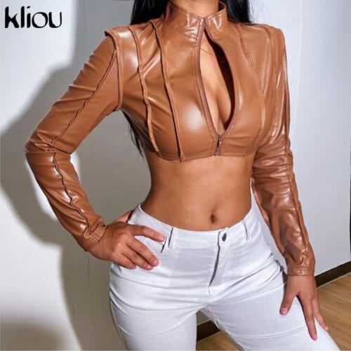 Женские короткие куртки Kliou China At AliExpress