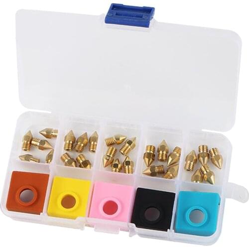 3D Printer Heater Block Silicone Socks MK9 Brass Nozzle Set for Ender 3 Ender 5