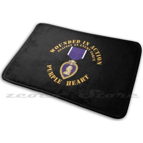 Wounded In Action-Purple Heart V1 Mat Rug Non-Slip Water Absorb Door Carpet Vietnam Wwi Wwii Dui Ssi Us Army Vet Veteran