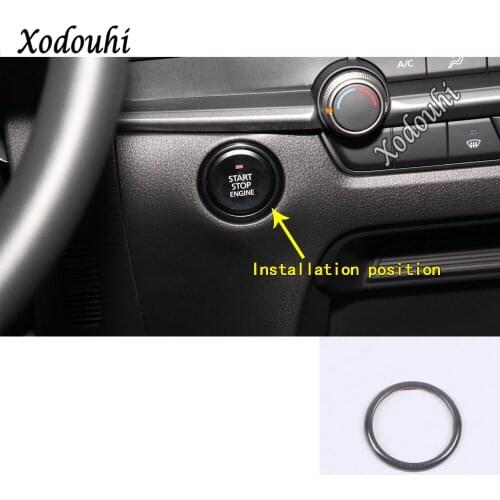 Car Body Stainless Steel Lamp Key Start Engine Engine Start Stop Ignition Key Ring Frame 1pcs For Mazda CX-30 CX30 2020 2021