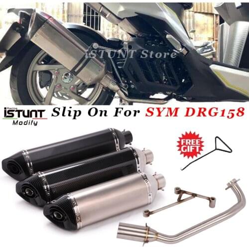 Motorcycle Exhaust Scooter Muffler Escape Connect Link Tube Middle Mid Pipe Full Systems Modified For SYM drg158 DRG 158 150CC