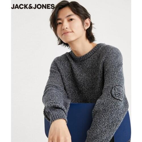 JackJones Autumn&Winter Mens 100% Cotton Round Neckline Loose Fit Knit Sweater| 220424031